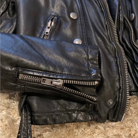 Free People Leather Motorcycle/Bomber Jacket NWOT - Picture 4 of 9